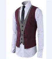 Men039s Slim Fit Senior Business Formal Suit Waistcoat Buttoned Vest Customized Single Breasted Groom1304573
