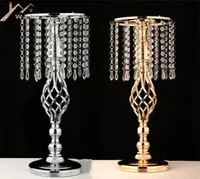 IMUWEN Exquisite Flower Vase Shape Stand Golden Silver Wedding Table Centerpiece 52 CM Tall Road Lead Home Decor 2202212415814