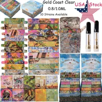 Gold Coast Clear Atomizers Stock In USA 0.8ml 1.0ml Smokers Club Edition Empty Cart Disposable Vape Pen Cartridges 510 Thread FIT E Cigarettes Vaporizers