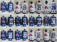 Quebec Nordiques Vintage Winter Classic 10 Guy Lafleur Mats Sundin 19 Joe Sakic 21 Peter Forsberg Stastny 17 Clark CCM Hockey Jerseys
