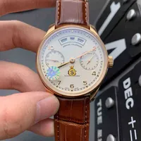 LW Portugal Rose Gold Perpetual Calendar Seven Men's Leisure Sports Business Automatic Mechanical Watch