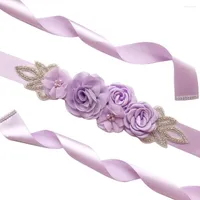 Belts Pearl Flower Elegant Waistband Blossom Simulated Rose Crystal Rhinestone Ornaments Accessories Bridal Dress Beaded Wedding Belt
