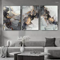 Paintings Gold Black Marble Canvas Painting Wall Art Picture Modern Abstract Luxury Poster And Print For Home Interior Living Room Decor