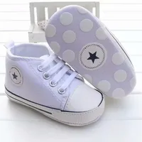 Baby Boys Girls Canvas Shoes 0-18M Kids Soft Soled Sneakers Bebe Lace-UP Crib Footwear Newborn Infant Toddler First Walkers264a
