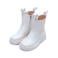 Pu School School Boy Shoes Fashion Snow Boots Kids Girls Martin Boots Children Chelsea Boots Casual Attress Winter 211108270s