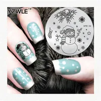 Whole- YZWLE Flower Christmas Vintage Pattern Stamping Nail Art Image Plate 5 6cm Stainless Steel Template Polish Manicure Stencil Tool269O