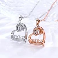 Eul Diamond MOM letter heart necklace female fashion projection clavicle chain Mother's Day accessories