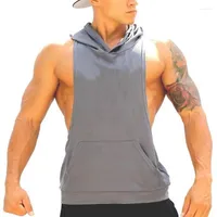 Men's Tank Tops 2022 Fashion Mens Hoodie Singlets Stringer Bodybuilding Fitness Men's Tees Shirts Vest