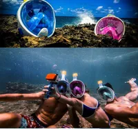Underwater Children Adult Diving Mask Full face Spearfishing Snorkel Mask Scuba Silicone Plastic Swimming Mask with Earplug smart 8365751
