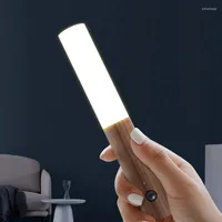 Luzes noturnas Sensor de movimento leve LED Lâmpada de parede recarregável sem fio para armário de cozinha Decoração do quarto de guarda -roupa