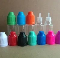 Bottiglia liquida E vuota da 10 ml di bottiglie di contagocce in plastica pecet con tappi a prova di bambino e punta sottile lunga per sigaretta elettronica FedEx F3586061