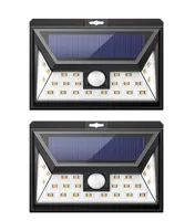 Solar Wall Lights Outdoor Security Motion Sensor Wireless IP 65 Waterproof Lights for Garden Fence Patio Garage 24 LED 2-Pack