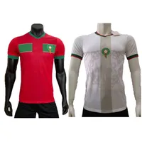 2022 Maglie da calcio del giocatore di Marocco Hakimi Maillot Marocain Ziyech en Nesyri Shirt calcistici Men Harit Saiss Idrissi Boufal Versione VERSA