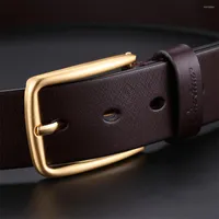 Cinturones Ciartuar Cuero para hombres Pin genuino Cinturón de hebilla Gold Silver Jeans Designer Luxury Mens