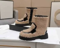 Fashion-Autumn and winter latest style high-end fur integrated lamb fur surface material short boots temperament ladies casual shoes