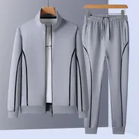 Heren Tracksuits Spring Plus Size Sports Pak Baseball Kraag Cardigan Casual Solid Color Stitching Men Sets Los Hombres Conjuntos L7XL 221124