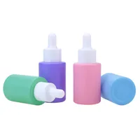 Colored Empty Essential Oil Dropper Bottles 1OZ Thick Glass Container 30 ml