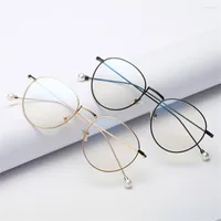 Sunglasses 2022 Large Oversized Eye Glasses Round Metal Clear Lens Frame Circle Unisex Eyeglasses