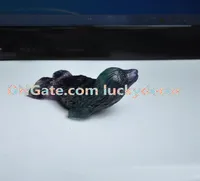 5pcs Fluoritkristalldichtungen figurisch geschnitzte natürliche Regenbogen Fluorit Quarz Stein Feng Shui Tiergeist Totem Handwerk Sammeln Sammeln