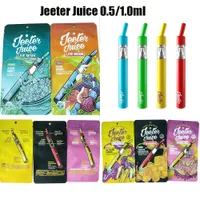 Jeeter Juice leere Einweg -E -Zigarettenpatrone mit Paketen 1,0 ml 0,5 ml Pyrex -Atomizer 320mah Vape Cart 510 Faden Glasspiegel Vaporizer Mehrere Farben