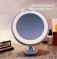 10x مكبرة مرآة الماكياج المضاءة ضوء النهار LED مرآة الغرور مضغوط قفل اللاسلكي شفط 360 الدوران محمول مريض