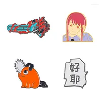 Broszki łańcuch łańcucha pinów Pochita Makima Anime Character Cartoon Icons