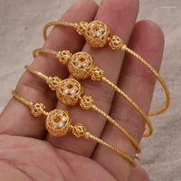 Bangle 4pcs 24k Afrikaanse Arabische goudkleur Bead Bangles Bracelet Children sieraden Geboren baby schattige/romantische armbanden geschenken