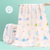 Baby Quilts Swaddles 110x110cm 6 Layers 100% Seersucker Muslin Cotton Newborn Baby Quilt Blankets Soft Bath Hold Wraps