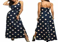Skirts skirts Elegant Sling Long Dresses Women Dots Print Backless Maxi Dress Female Summer Casual V Neck Sleeveless Silm Holiday 9832430
