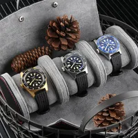 1 2 3 그리드 시계 상자 가짜 가죽 시계 케이스 홀더 주최자 쿼츠 자동 시계 용 보석 상자 디스플레이 선물 RO295E