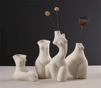 Home decoration vase body art modeling flower ornaments modern minimalist ceramic vases whole 2202211061102