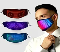 Bluetooth programmable fullcolor LED luminous mask support scrolling text animation DIY music rhythm builtin lithium battery 7908967