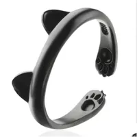 Bandringen Animal Cat Ears Bandringen voor vrouwen Girls Mooie Pet Dog Claw Finger Ring Fashion sieraden Drop levering 2021 DHQVF