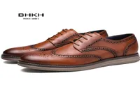 BHKH Autumn Man Dress Shoes Genuine Leather Laceup Men Casual Shoes Smart Business Office work Footwear Men Shoes 2207011562445