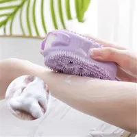 Silikonk￶rper Scrubber Dusche Peeling Peeling Schwamm Bubble Bad Pinsel Massager Haut Reinigungsmittel Reinigungskissen Badezimmerzubeh￶r Accessoires