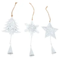 Colares de pingentes enfeites de natal pendurando enfeites de metalstar ornamento decoração de férias árvore de ferro suprimentos de festa de neve