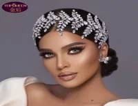 후프 압력 다이아몬드 웨딩 Tiara Baroque Crystal Bridal Headwear Crown Rays wedding Jewelry Hair Accessories Diamond1185310