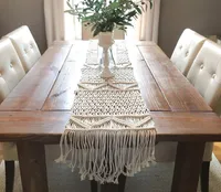 Table macrame coureur en coton en tricot-salle à manger décoration Tafelloper Boho Nordic Handmade Centorpiece Wedding Christmas Decor Y2