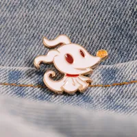 Gold Plated Cartoon Ghost Brooch Pins Enamel Funny Metal Brooches for Girls Gift Jewelry Badges Bag Clothes Accessories Men Shirt Pin