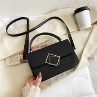 Evening Bags Spring Solid Color Handbags For Women Simple Female Crossbody Bag Soft Leather Shoulder Bags Designer Square Small Purse L221125