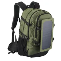 Buitenzakken 35L Solar Backpack Men Women Polyester Travel Schouder Mobiele telefoon oplader SunPower Laptop 221124