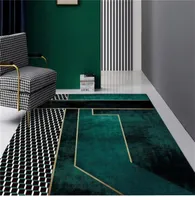 Nordic Luxury Turquoise Color Geometric Carpet Green Living Room Fashion Coffee Table Rug Sofa Carpet Floor Mat Kitchen Bedroom 217123880
