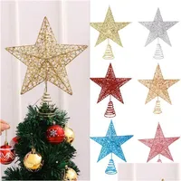Christmas Decorations Christmas Decorations Year 2022 Natal Noel Tree Star Topper Hollow Out Xmas Home Party Hanging Treetop Ornamen Dh25A