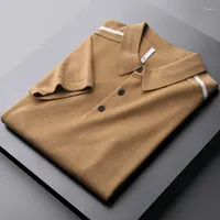 Camisetas masculinas camiseta de verano tejida color s￳lido manga corta ropa casual ropa de primavera de primavera