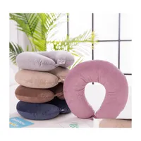 Pillow Ushape Travel Pillow For Airplane Inflatable Neck Accessories 8 Colors Comfortable Pillows Sleep Home Textile Gifts 20211221 Dh8Sn