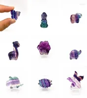 Decorative Figurines Beautiful 1pc Many Kinds Natural Colorful Fluorite Carved Animal Stones Quartz Crystals Healing Gemstones Cry7507505