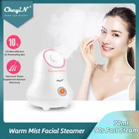 Steamer CkeyiN Nano Sprayer Ionic Moisturizing Warm Mist Humidifier Sauna Spa Skin Care Beauty Face Cleaning Brush 48 221124