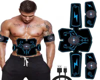 USB Rechargeable Electric Abdominal Muscle Stimulator Trainer ABS Fitness Body Massage EMS Electrostimulator Toner Exerciser s7016152