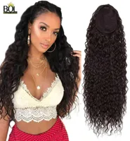 BOL Long Water Wave Ponytail 32Inch80CM Synthetic Organic Fiber Drawstring Ponytail Extensions Clip In Wrap Around Curls 180G 220