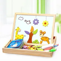 100 More Pcs Children Wooden Magnetic 3D puzzles brain Figure Animals Vehicle Circus Drawing Board 5 Styles Whole Learning Kid7805597